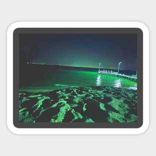 Sand dunes with water on pier Sticker